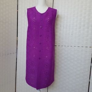 Purple Sleeveless Cardigan With Crystal